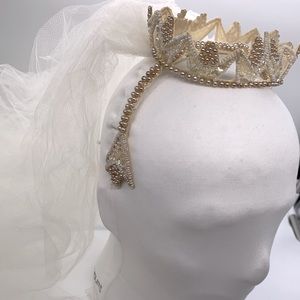 50s Vintage Wedding Bridal Headpiece w/Veil…